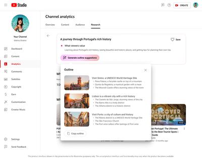 YouTube said its new generative AI tools, which were released in September, are aimed at supporting creators to grow their audiences. Photo: YouTube
