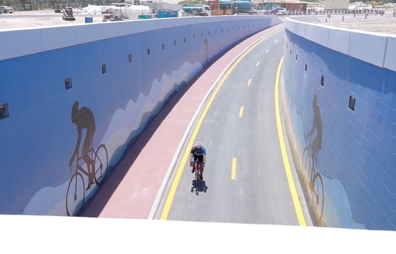 An open-air section of the new route, which is expected to reduce Dubai's carbon footprint. Photo: RTA Twitter