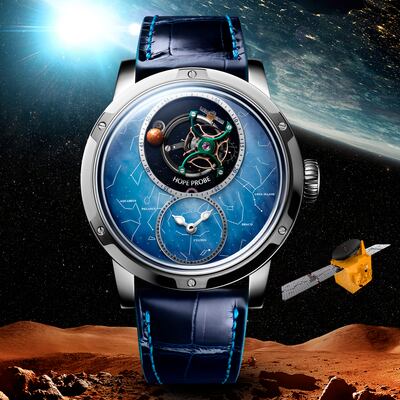 The watch contains dust from a meteorite from Mars. Courtesy Louis Moinet
