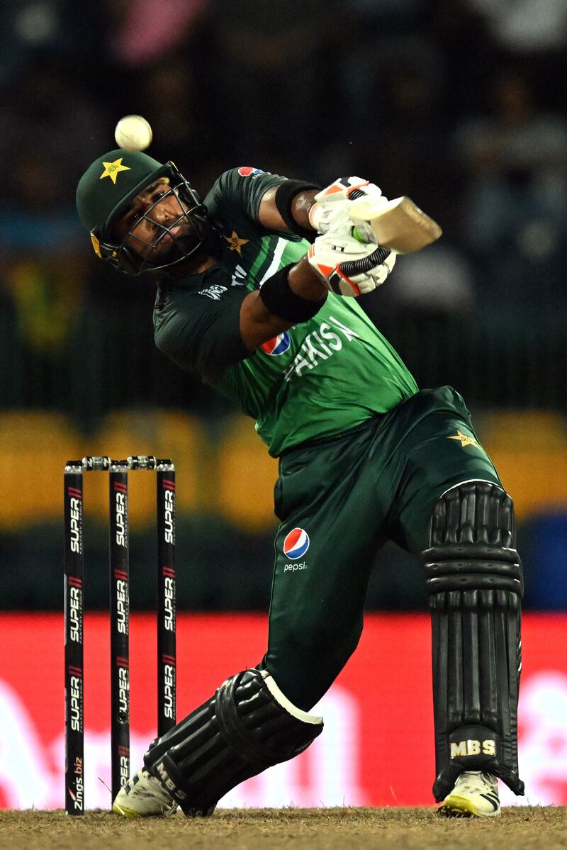 Pakistan's Iftikhar Ahmed had a great day with bat and ball. AFP