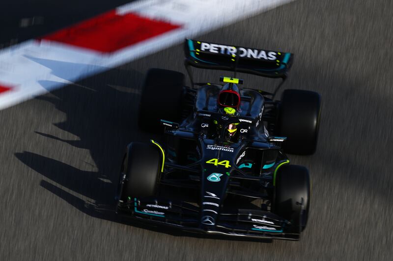  Lewis Hamilton out on the track. Getty