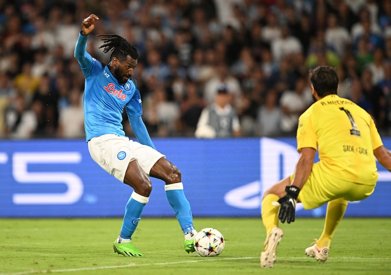 CM: Andre-Franck Zambo Anguissa (Napoli). A masterly showing, defensively and creatively, in central midfield, galvanising Napoli’s stunning dismantling of Liverpool. Capped his performance with a rare, but well taken goal. Getty Images