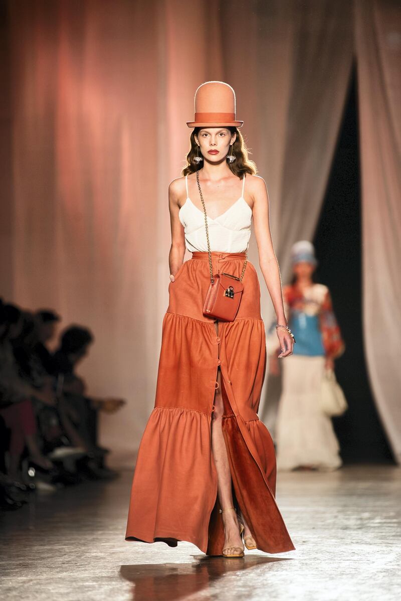 This oversized bowler hat made an appearance on the Aigner Spring/Summer 2020 catwalk in Milan. Courtesy Aigner