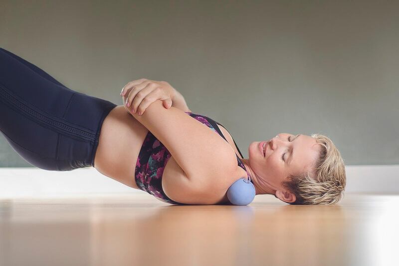 Emilie Goldstein Mikulla teaches therapeutic muscle release with therapy balls at Naya and elsewhere. Courtesy Emilie Goldstein Mikulla