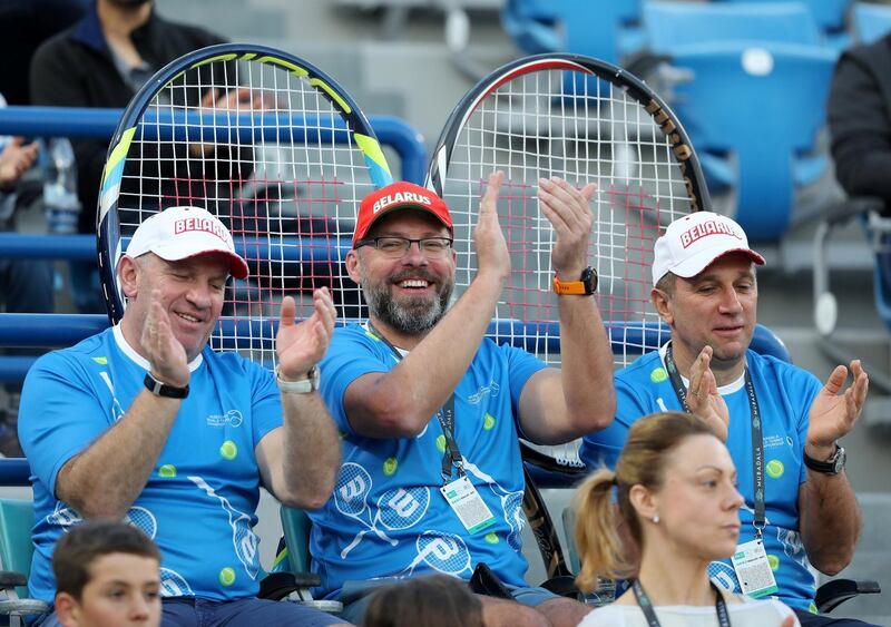 Abu Dhabi, United Arab Emirates - Reporter: Jon Turner: Fans watch the third place play-off between Novak Djokovic v Karen Khachanov at the Mubadala World Tennis Championship. Saturday, December 21st, 2019. Zayed Sports City, Abu Dhabi. Chris Whiteoak / The National