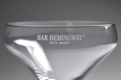 A glass from the legendary Hemingway bar. Courtesy Artcurial