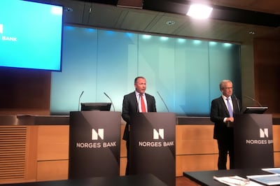 FILE PHOTO: Nicolai Tangen, the incoming CEO of the Norwegian sovereign wealth fund, speaks during a news conference at the central bank in Oslo, Norway, May 28, 2020. Picture taken May 28, 2020. REUTERS/Gwladys Fouche/File Photo