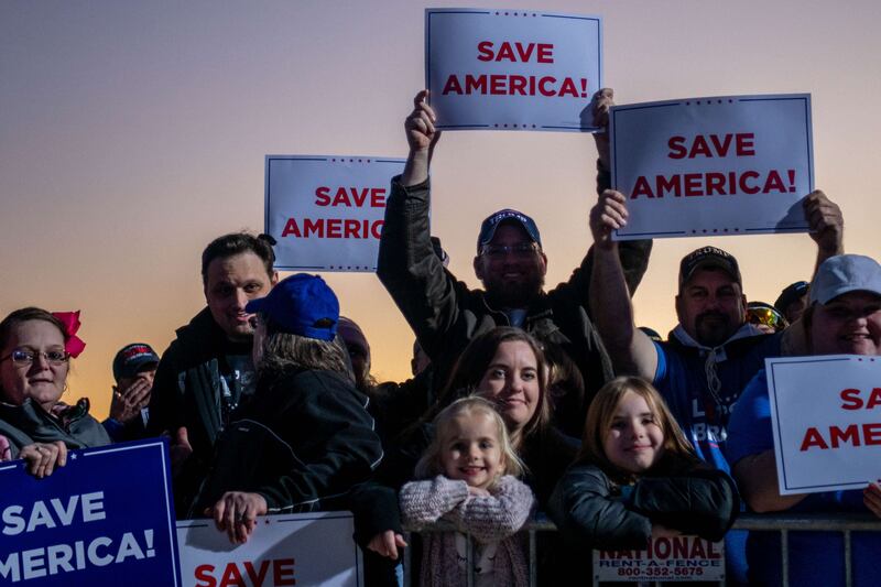 Texans at the Save America rally earlier this year. Getty Images / AFP
