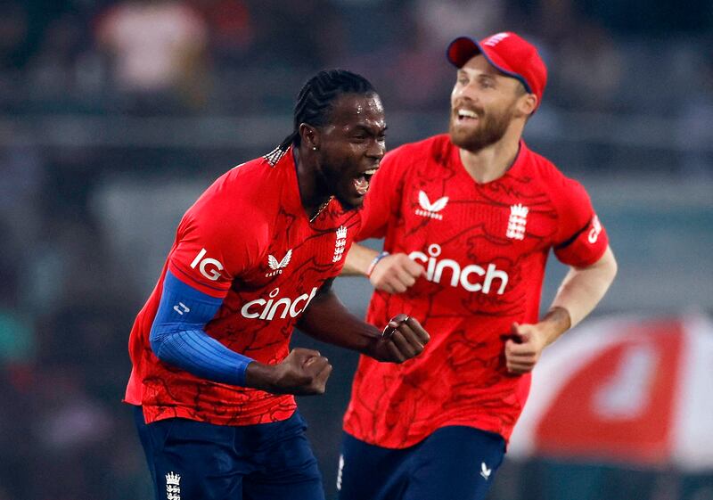 England bowler Jofra Archer finished with match figures of 3-13 off his four overs. Reuters