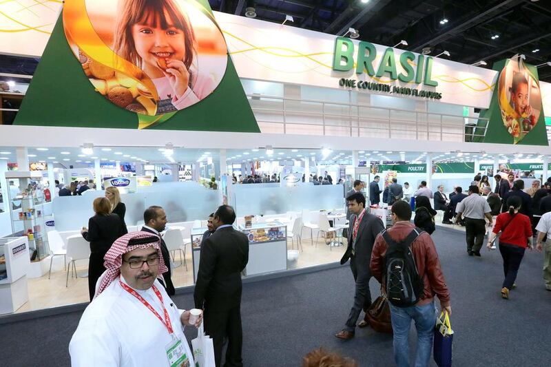 Brazil, currently the world’s top exporter of halal meat, with its showroom at the Gulfood exhibition. Jaime Puebla / The National