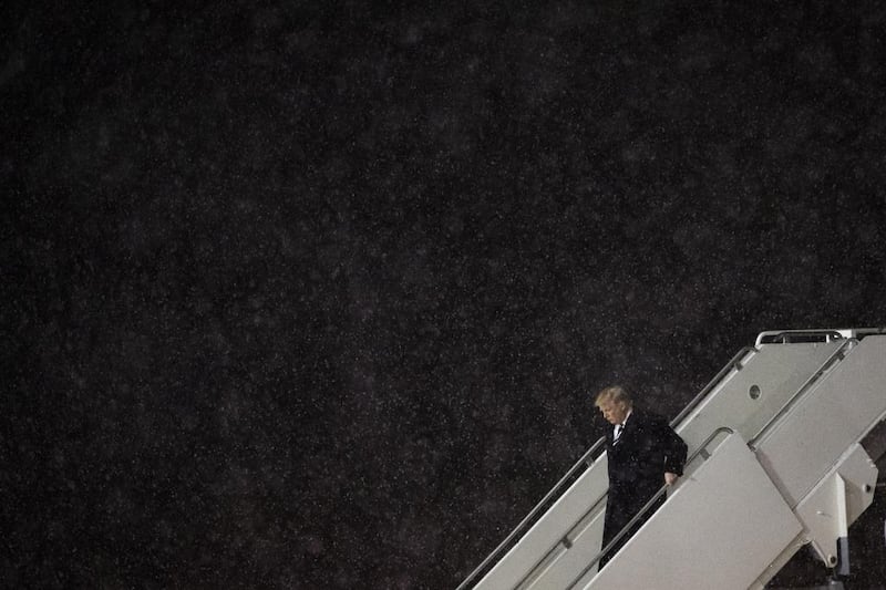 President-elect Donald Trump arrives in Grand Rapids, Michigan, earlier this month on his victory tour across the United States. Drew Angerer / Getty Images.