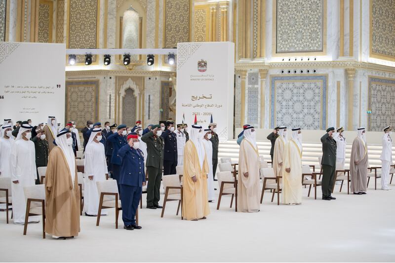 Sheikh Mansour congratulated the graduates and urged them to use their knowledge and skills to strengthen the Armed Forces, police and state institutions.