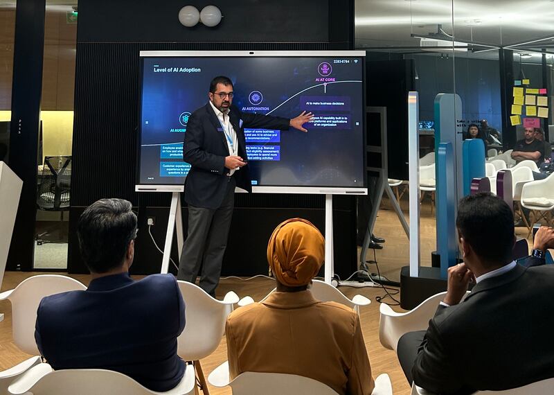 Ali Hosseini, chief digital officer and partner at PwC Middle East, during a private session on the sidelines of the Dubai Assembly for Generative AI. Photo: PwC