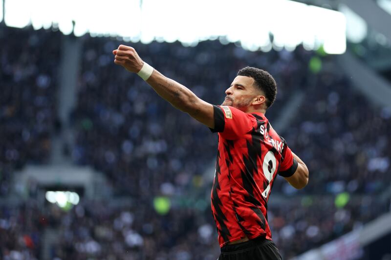 LW: Dominic Solanke (Bournemouth). Led the Bournemouth forward line but moved to the left-wing here to get him in the team. Solanke was superb at Tottenham, assisting Matias Vina for Bournemouth’s first goal, scoring the second himself, and assisting Dango Ouattara’s last-minute winner. Getty