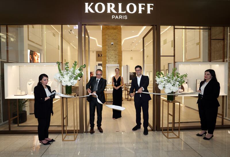 Korloff officials at the reopening of the renovated boutique in Dubai Mall