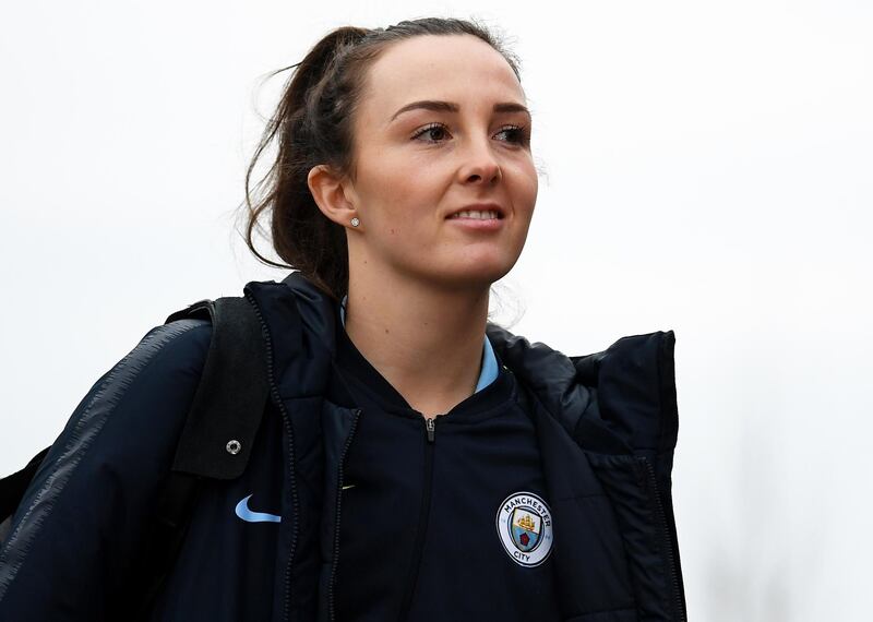 BRISTOL, ENGLAND - JANUARY 06: Caroline Weir of Manchester City Women arrives prior to the FA Women's Super League match between Bristol City Women and Manchester City Women at Stoke Gifford Stadium on January 6, 2019 in Bristol, England. (Photo by Alex Davidson/Getty Images)
