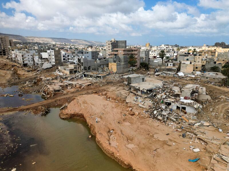Ruins in the aftermath of a storm and flooding that hit Derna, Libya. Reuters