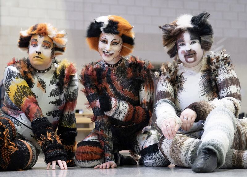 People dressed as cats from Andrew Lloyd Webber's celebrated musical. PA