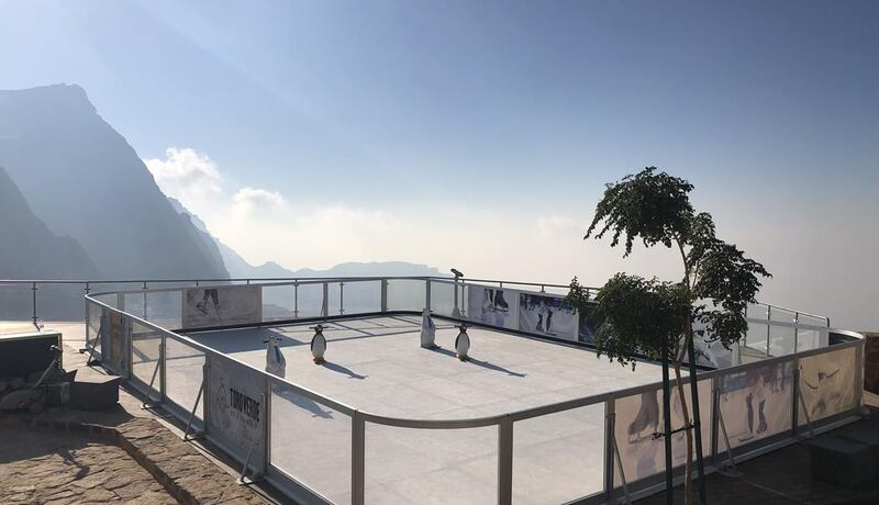 The country's highest skating rink is now open on Jebel Jais. Courtesy Ras Al Khaimah Tourism Development Authority