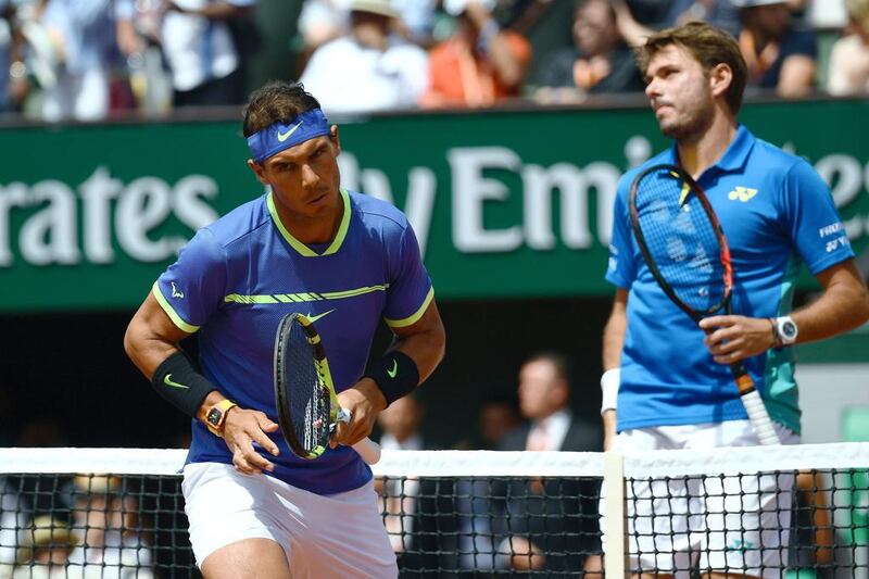 Switzerland’s Stanislas Wawrinka looks for inspiration against Rafael Nadal. AFP