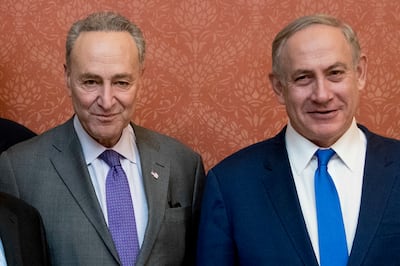 Chuck Schumer said he has 'known Prime Minister Netanyahu for a very long time' and 'will always respect his extraordinary bravery for Israel on the battlefield as a younger man'. AP