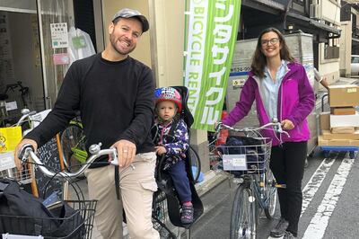 Riding bikes in Kyoto. Courtesy Emmanuel Samoglou 