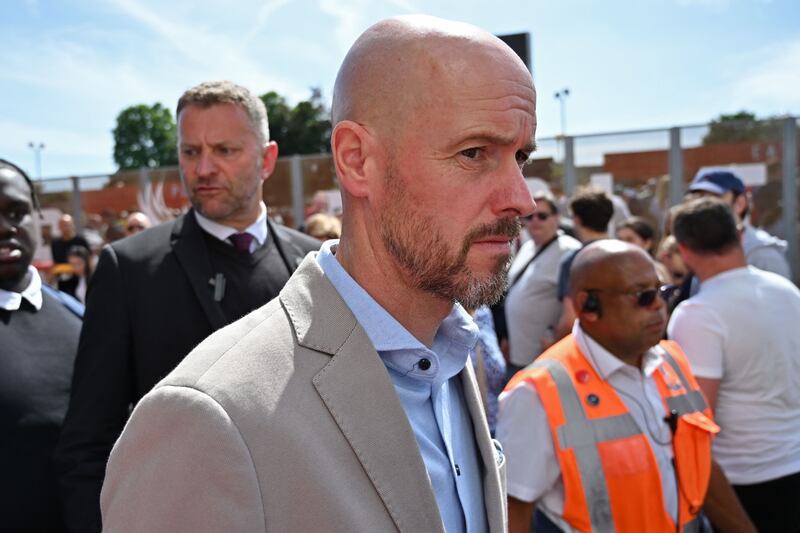Erik ten Hag arrives to watch United at Crystal Palace. AFP