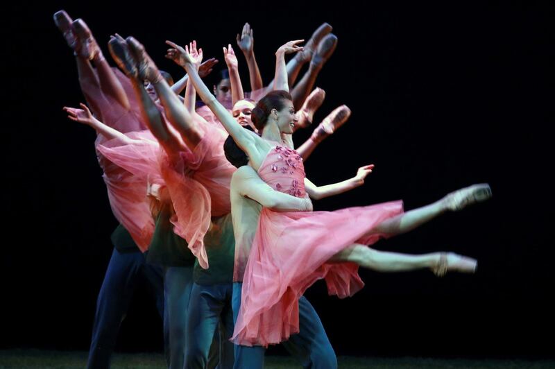 Members of the ballet of the Mariinsky Theatre of St Petersburg perfom on 'The Four Seasons' during the 68th Festival of Music and Dance of Granada, Spain.  EPA