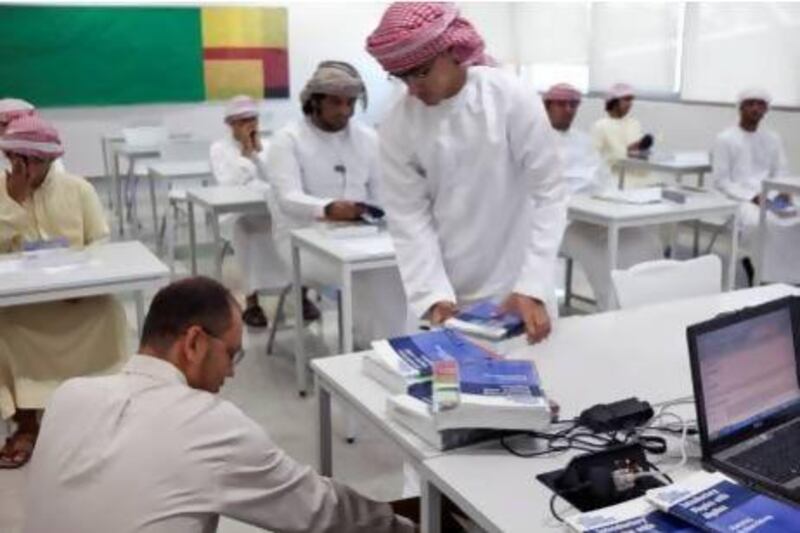 Nuclear technician major students at the polytechnic college at the Khalifa University in Abu Dhabi.