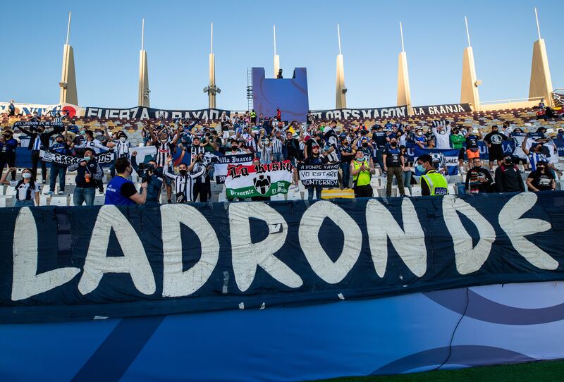 Monterrey fans at the Al Nahyan Stadium in Abu Dhabi. Victor Besa / The National