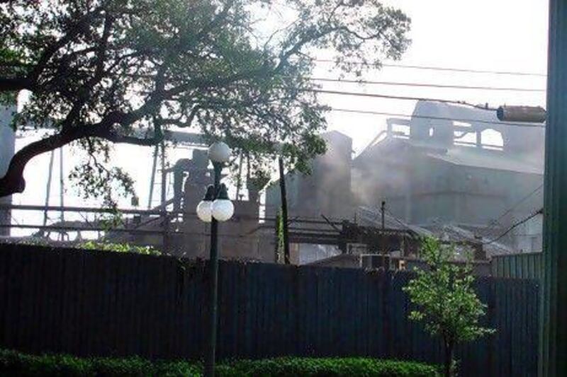 The steel mill in Georgetown, South Carolina, is seen in this photograph taken on Friday. Local residents brought a pollution suit against GS Industries, then operator of the milll, back in 1998 when the company was owned by the company Mitt Romney co-founded, Bain Capital. AP Photo