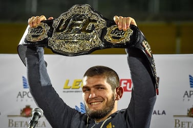 UFC lightweight champion Khabib Nurmagomedov will be back in action in Abu Dhabi on September 7. AFP