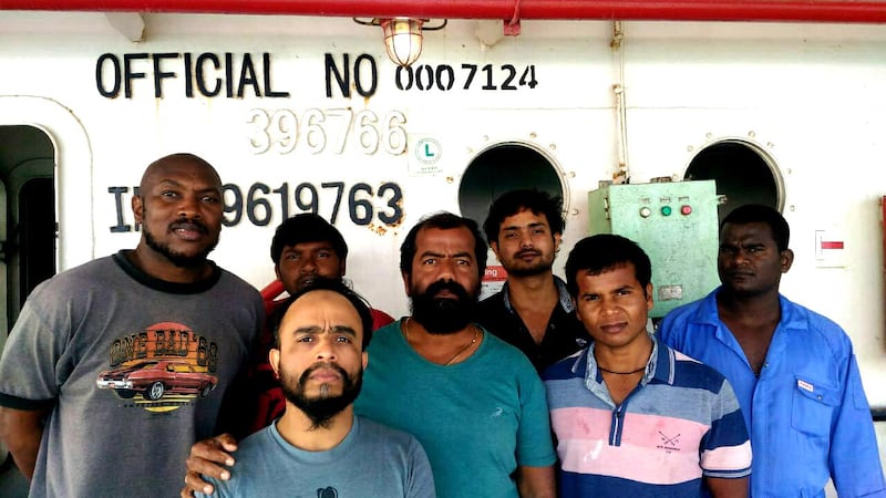 The crew of the ‘MV Azraqmoiah’ were stuck at sea for two years and owed $250,000 in unpaid wages. Courtesy: Ayyappan Swaminathan