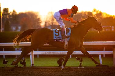 Authentic and jockey John Velazquez win the Longines Breeders' Cup Classic at Keeneland in Kentucky. USA Today