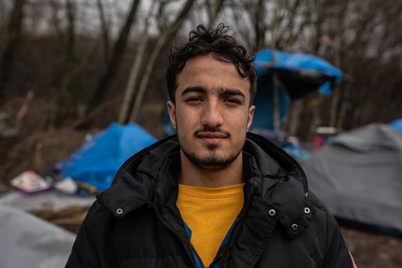 Parvez, 16, arrived in France a week ago. He left Afghanistan after the government collapsed and is trying to reach family in England.