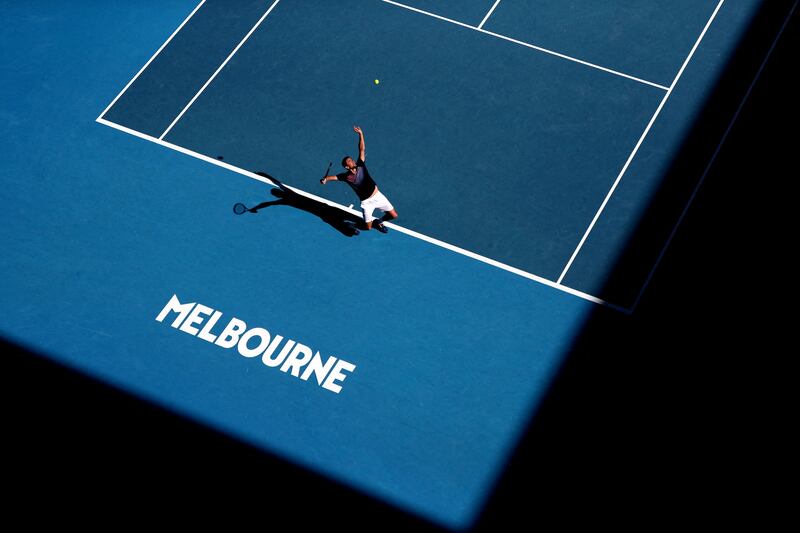 Croatia's Marin Cilic serves during his fourth-round defeat by Canada's Felix Auger-Aliassime at the Australian Open in Melbourne. Reuters