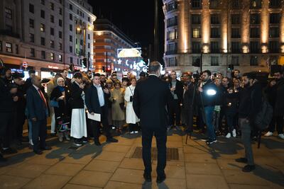Palestinian Ambassador addresses MAP Vigil in London at Marble Arch Ceremony for Gaza. Photo: Algbra X
