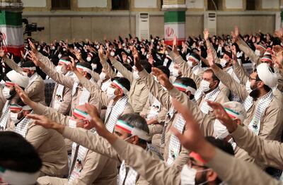 Members of Iranian Basij paramilitary volunteer forces at the meeting with Iranian Supreme leader Ayatollah Ali Khamenei in Tehran, Iran. EPA