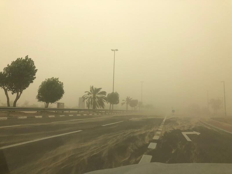 Motorists should reduce their speed to 80kph on main roads, Abu Dhabi Police have said. Photo: Abu Dhabi Police