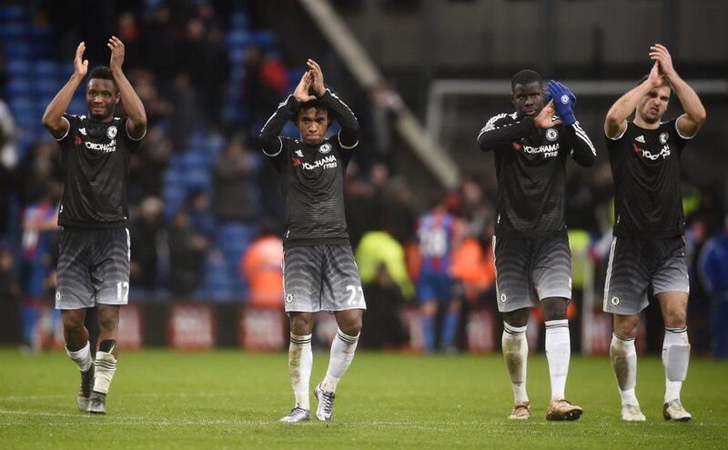 Guus Hiddink singled out John Obi Mikel, left, for special praise following Chelsea's win over Crystal Palace. Dylan Martinez / Reuters

