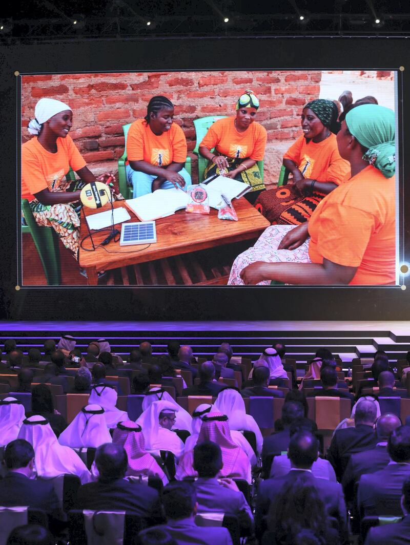 Abu Dhabi, United Arab Emirates - January 15th, 2018: The Sheikh Zayed Future Energy Prize awards ceremony as part of Abu Dhabi Sustainability Week. Monday, January 15th, 2018 at Abu Dhabi National Exhibition Centre (ADNEC), Abu Dhabi. Chris Whiteoak / The National