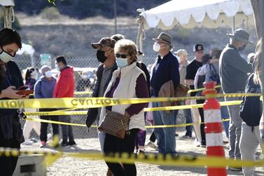 People queue at a coronavirus testing site in San Marcos, California, on Saturday, January 2, 2021. Bloomberg