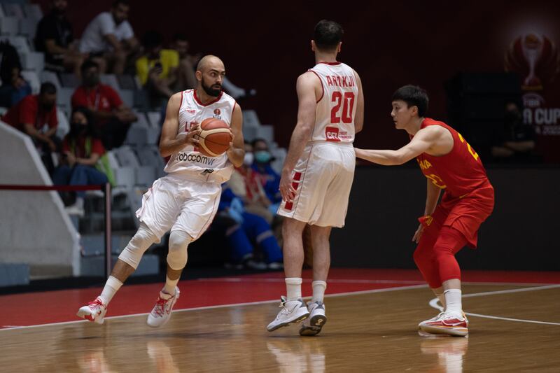 Elie Chamoun of Lebanon controls the ball during the Fiba Asia Cup quarter-final against China. Getty