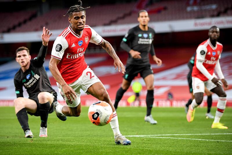 Reiss Nelson - 7: Looked nervous in the opening exchanges, but forced Van Dijk into a mistake for the equaliser, and then showed great composure to score the winner. AFP