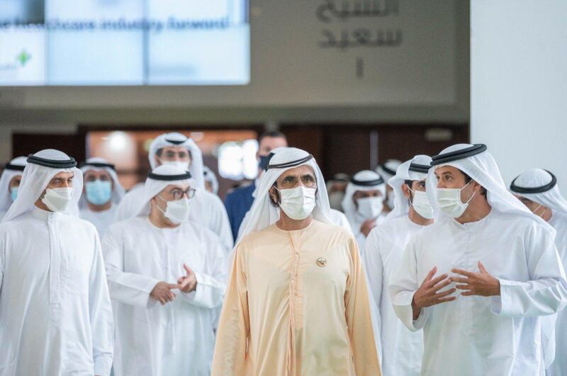 Sheikh Mohammed bin Rashid, Vice President and Ruler of Dubai visited Arab Health trade exhibition at Dubai’s World Trade Centre. All courtesy Dubai Media Office