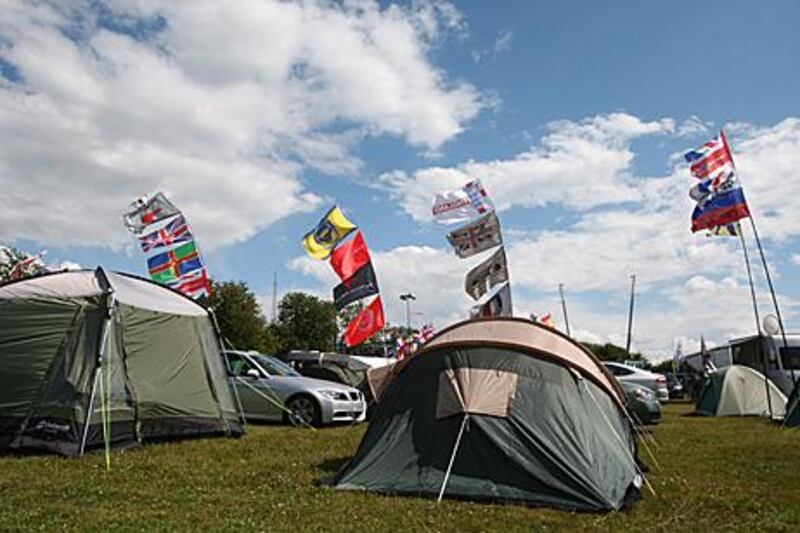 Many Formula One fans choose to camp at Silverstone over the race weekend.