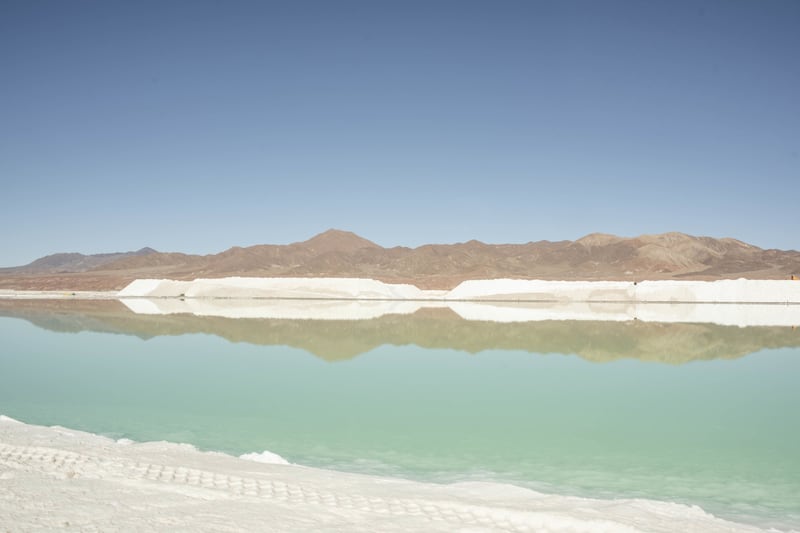 A brine pool at the Albemarle Corp lithium mine in Calama, northern Chile. Albemarle is the world's biggest producer of lithium. Bloomberg