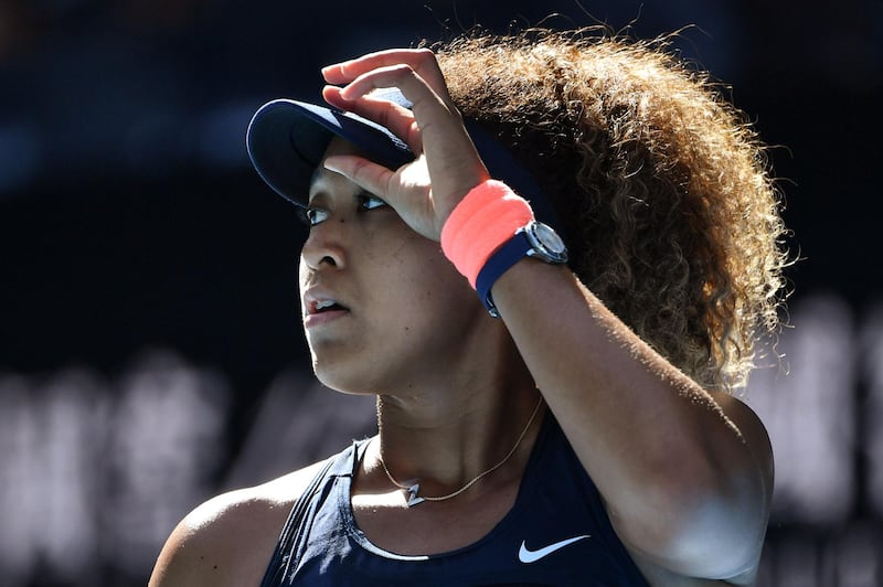 Naomi Osaka during her Australian Open third round match against Ons Jabeur. AFP