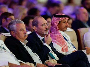 Jordanian Foreign Minister Ayman Safadi listens as he attends the World Economic Forum (WEF) in Riyadh, Saudi Arabia, April 29, 2024.  REUTERS / Hamad I Mohammed