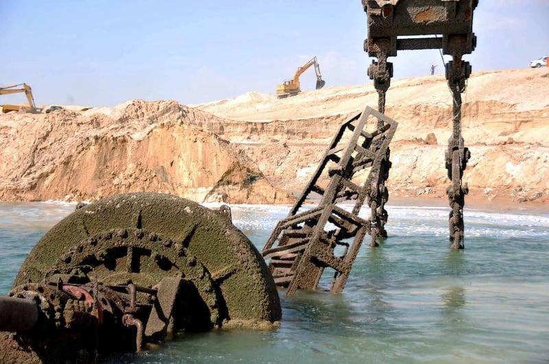 Work on the New Suez Canal continues. Courtesy NMDC